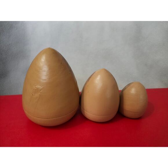 Lot 3 Vintage Cone Shaped Lion Russian Nesting Dolls Triangle - Picture 2 of 7